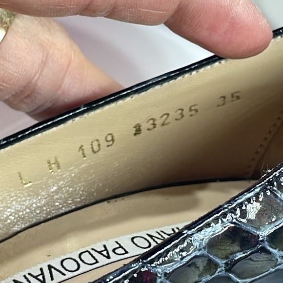 Luciano‎ Padovan High heel shoes with black and red crocodile skin sole, 35 - Picture 13 of 13